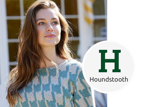 Hahnentrittmuster Mode mit Houndstooth