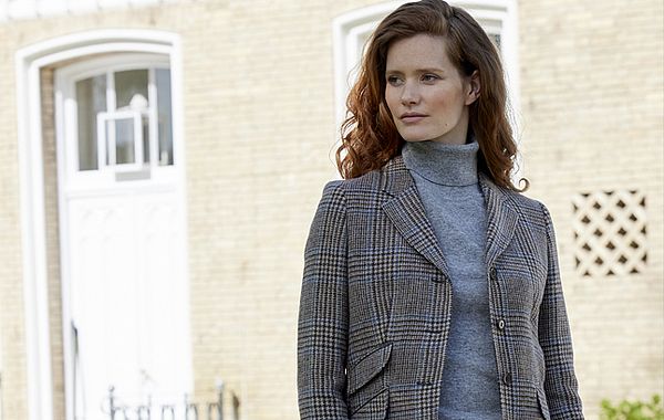 Moderner Tweedblazer Klassischer Tweedblazer mit Überkaro