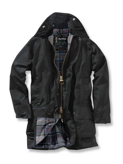 Barbour Beaufort Wachsjacke in Schwarz