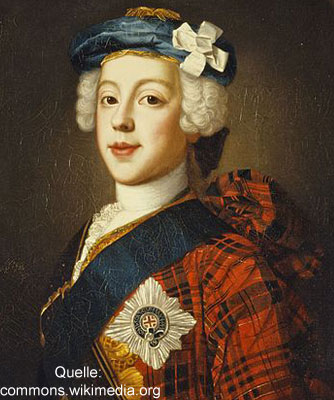 Bonnie Prince Charlie im Royal Stewart Tartan