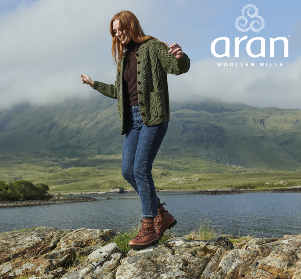 Aran Woollen Mills - Aran-Strickmode aus Irland Aran-Cardigan von Aran Woollen Mills