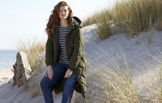 Barbour Steppmantel in Oliv für Damen