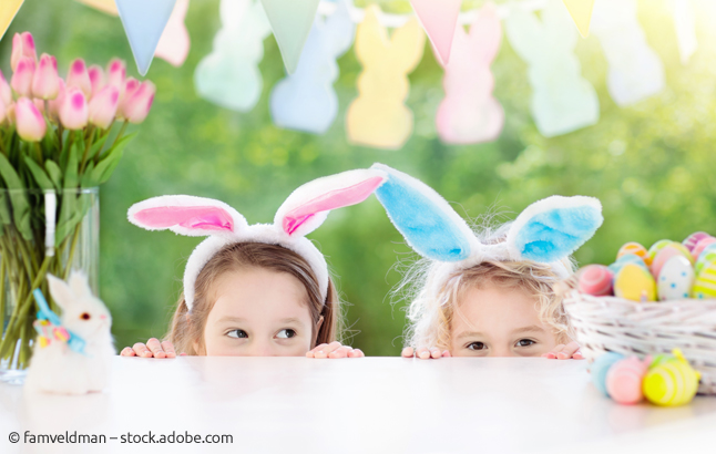 Kinder mit hasenohren