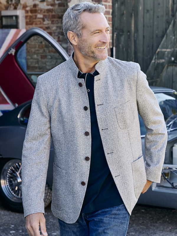 Tweed im Sommer lässig kombiniert Sommertweed für den Sommer mit Polo kombiniert